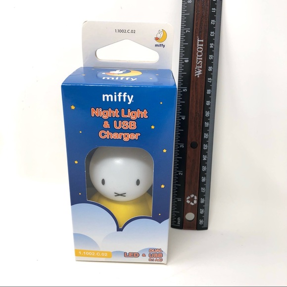 Miffy Yellow Bunny Warm White LED Night Light With Dual USB Charger 5” - Picture 7 of 8